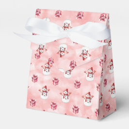 Rosa snömannen vinter presentaskar
