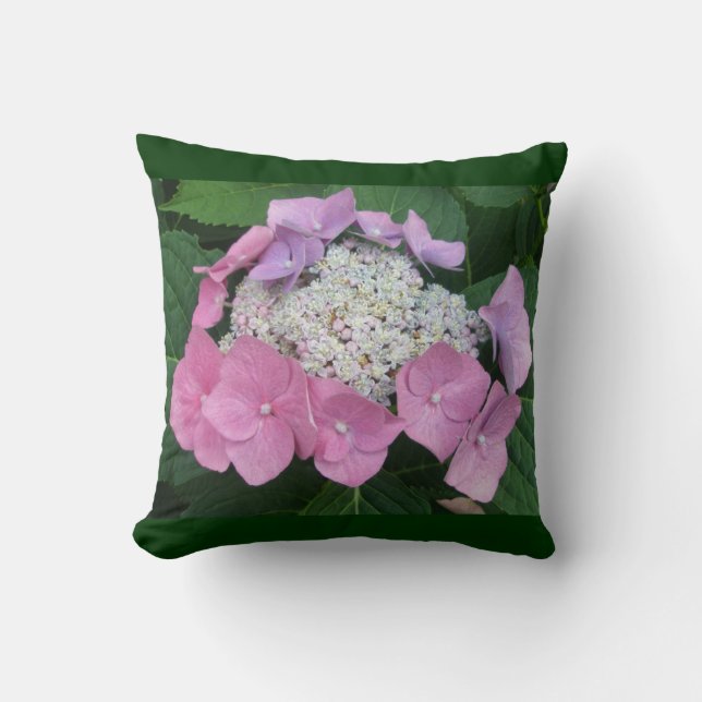 Rosa Snöre-Cap Hydrangea Blommars - Pillow Kudde (Framsida)