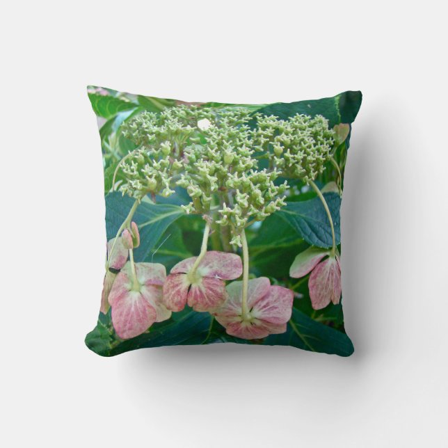 Rosa Snöre-Cap Hydrangea Blommars - Pillow Kudde (Framsida)