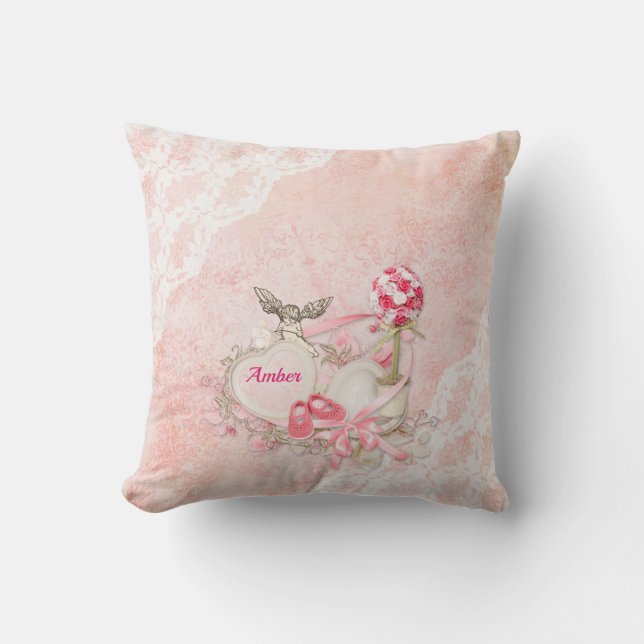 Rosa Snöre Dekorativ kudde (Framsida)