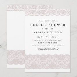 Rosa Snöre Elegant Modern Par Shower-inbjudan Inbjudningar