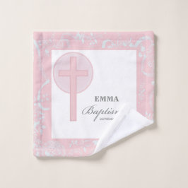 Rosa Snöre Girl Baptism Personlig