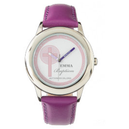 Rosa Snöre Girl Baptism Personlig Armbandsur