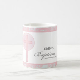 Rosa Snöre Girl Baptism Personlig Kaffemugg