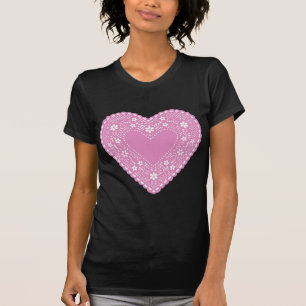 Rosa Snöre Heart Tee Shirt