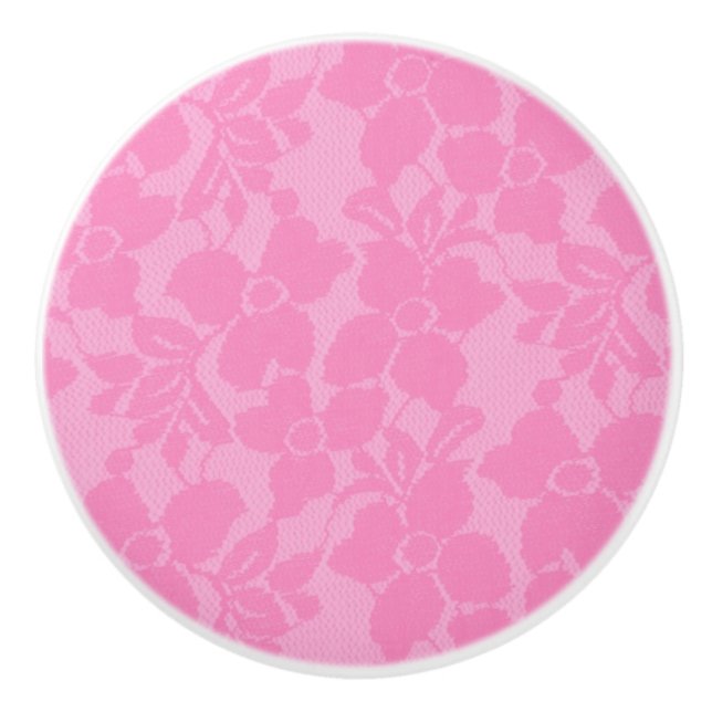 Rosa Snöre Lacy Blommigt Lingerie Drawer Dresser Knopp (Framsidan)