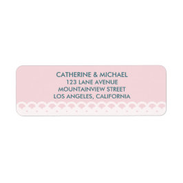 Rosa Snöre Mönster Elegant Classic Bröllop Returadress Etikett