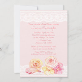 Rosa Snöre och blomma Möhippa Inbjudningar