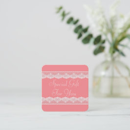Rosa Snöre-presentkort Tidsbeställning Kort
