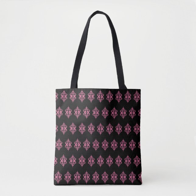 Rosa Snöre Travel Beach Shopping Tote Tygkasse (Framsida)