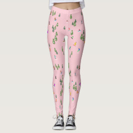 Rosa Snowboarders Snowboarding Illustration Leggings