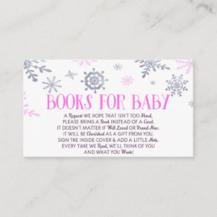 Rosa Snowflake Baby Shower Bokar för Baby-kort Visitkort