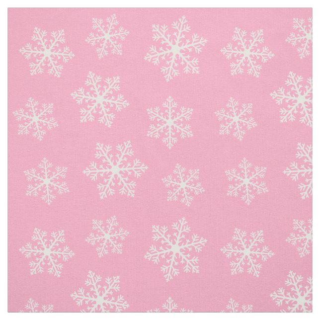 Rosa Snowflake Fabric Tyg (Provkarta)