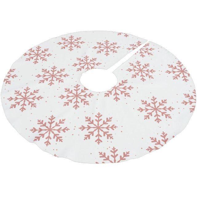 Rosa Snowflake-jul Julgransmatta Borstad Polyester (Vinklad)
