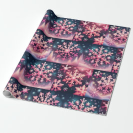 Rosa Snowflake-julafton Papper Presentpapper
