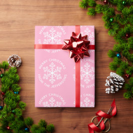 Rosa Snowflake-julafton Papper Presentpapper
