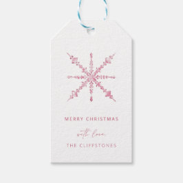 Rosa Snowflake Nutcracker-Märkrn Julgåva Presentetikett