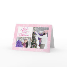 Rosa Snowflake Photo jul Card