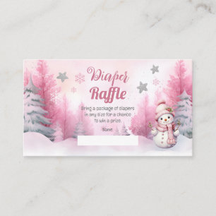 Rosa Snowflake Snö Baby Shower Raffle Tilläggskort