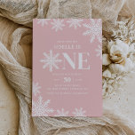 Rosa Snowflake Winter Girl 1st Birthday Inbjudningar<br><div class="desc">Vänner och familj i inbjudan för att fira din lilla första födelsedag med den här inbjudan som kallas för snöflummel.</div>
