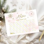 Rosa Snowflake Winter Girl Baby Shower Adapter<br><div class="desc">Underbar kalligrafi med snöflingor,  vintertemat rådgivningskort för babyduschar. Lätt att personlig med dina uppgifter. Sök efter matchande objekt som tilläggskort i samlingen.</div>