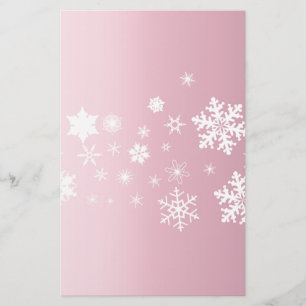 Rosa Snowflakebakgrund Brevpapper