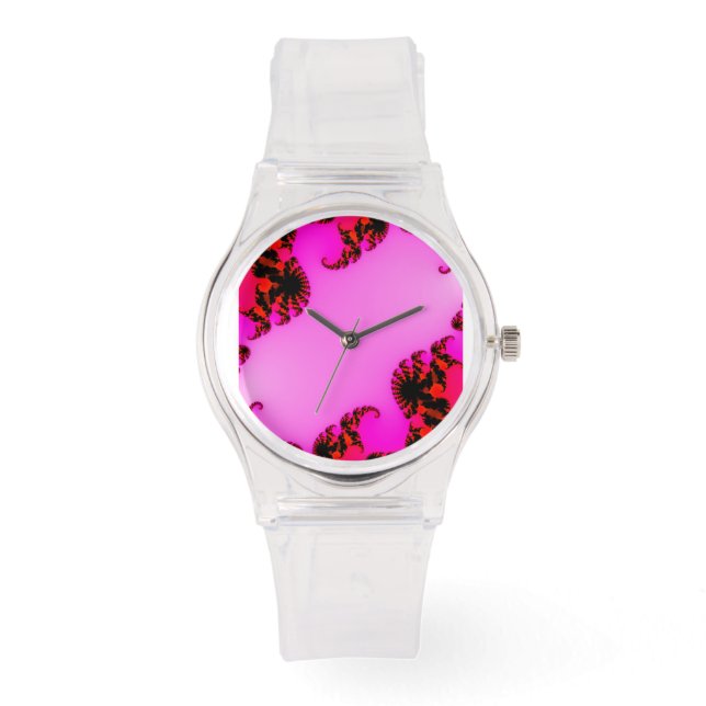 Rosa snurrar klockan armbandsur (Framsida)