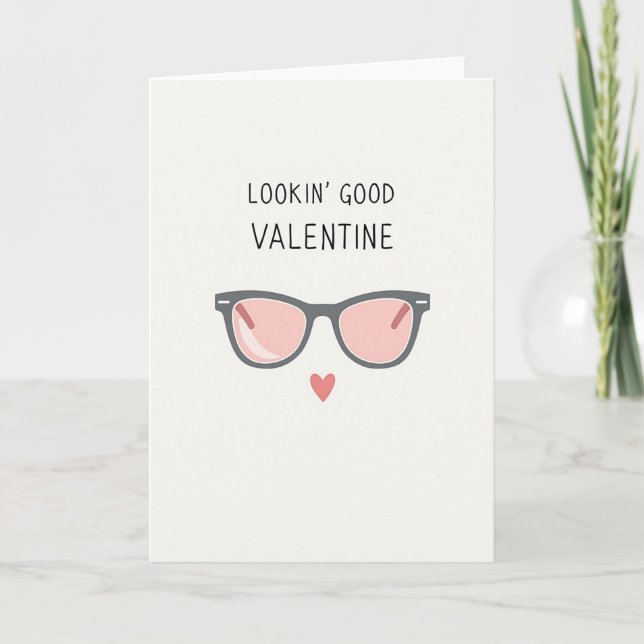 Rosa Snygg Valentinskort Kort (Framsida)