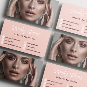 Rosa Snyggt Beautician Social Media Photo Visitkort