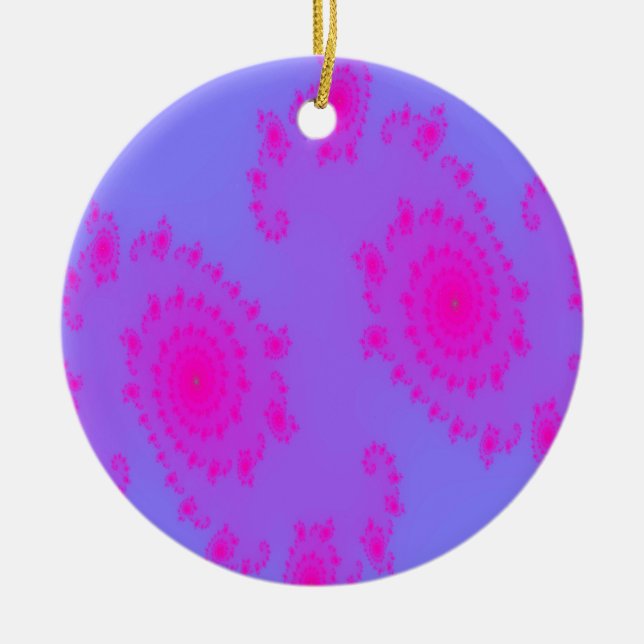 Rosa Snyze Patterned Pendant Julgransprydnad Keramik (Framsidan)