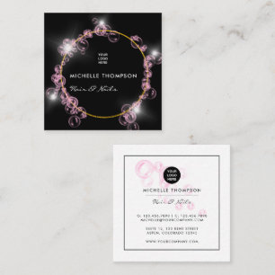 Rosa Soap Bubble Beauty Salon Fyrkantigt Visitkort