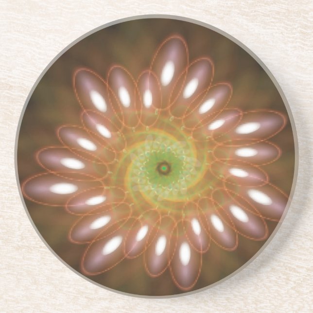 Rosa Soap Bubbles i Abstrakt Underlägg Sandsten (Framsidan)