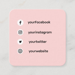 Rosa Sociala Media | Trevligt att Mötas Design Fyrkantigt Visitkort