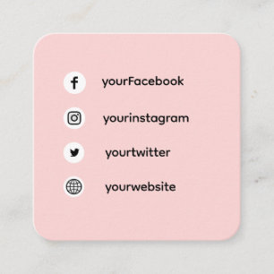 Rosa Sociala Media   Trevligt att Mötas Design Fyrkantigt Visitkort