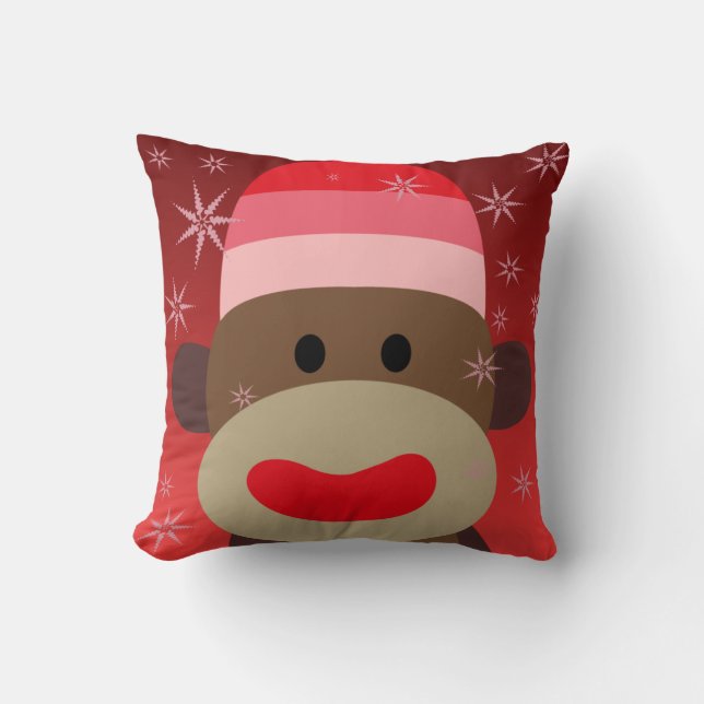 Rosa Sock monkey Pillow Kudde (Framsida)