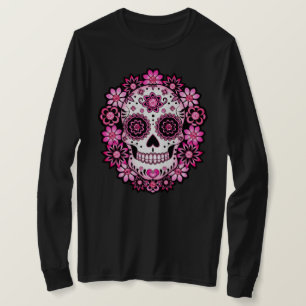 Rosa socker skalle t shirt