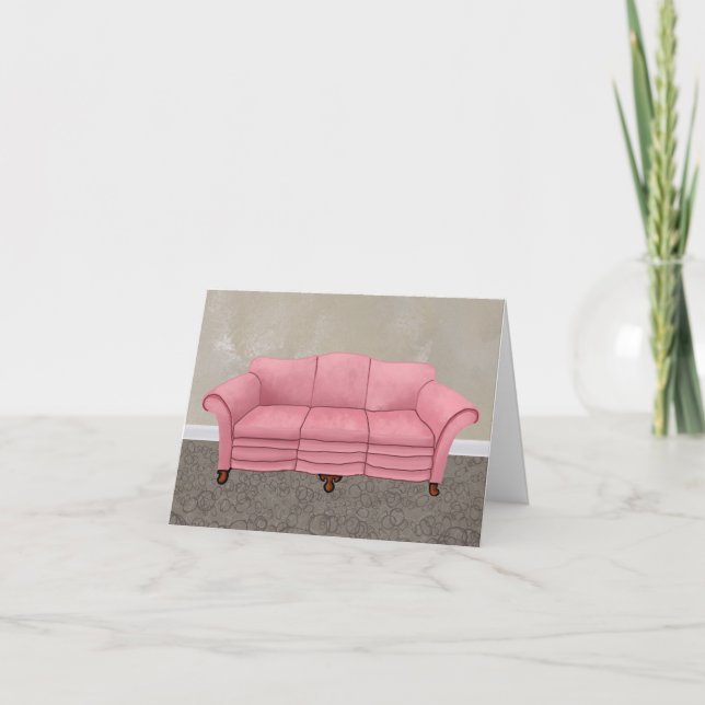Rosa soffa  anteckningskort (Framsida)