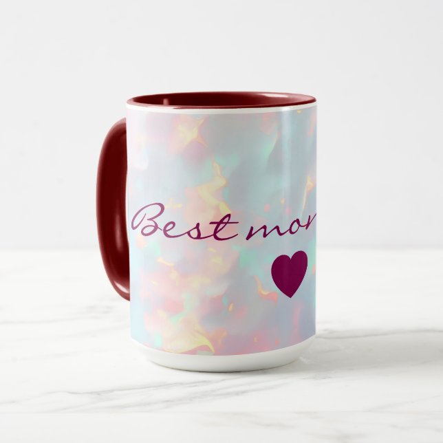 Rosa Soft Mint Guld Lyx Modern Kollektion Mugg (Framsida vänster)
