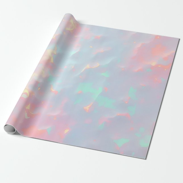 Rosa Soft Mint Guld Lyx Modern Kollektion Presentpapper (Utrullad)