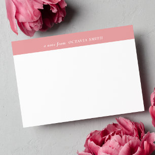 ROSA SOFT PERSONLIG FAMILY NAMN MONOGRAM ANTECKNINGSKORT