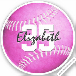 Rosa softball Anpassningsbar-cut Vinyl Sticker Klistermärken