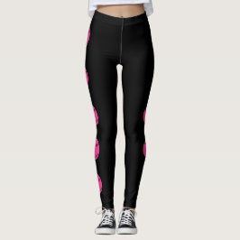 Rosa Softball Player Anpassningsbar Jersey Number  Leggings