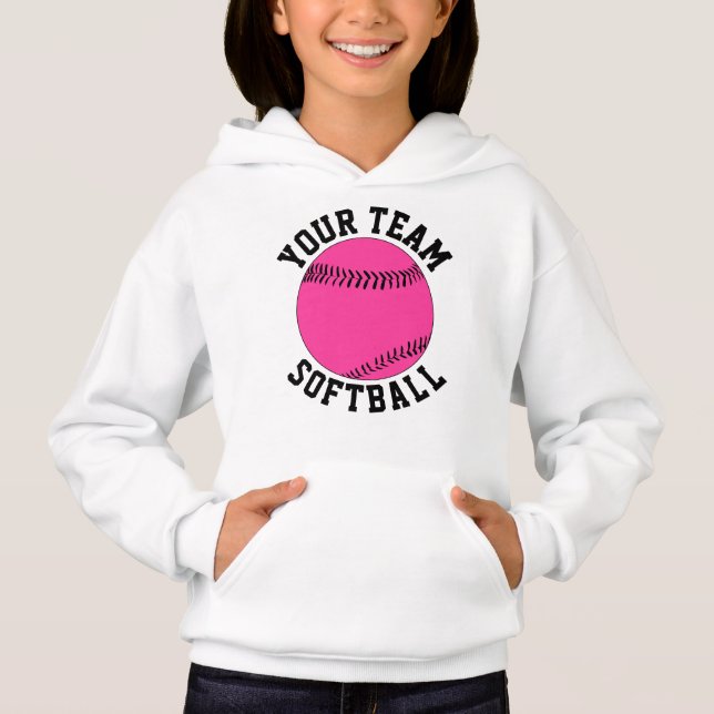 Rosa Softball Softball Team, Player Namn och numme T Shirt (Framsida)