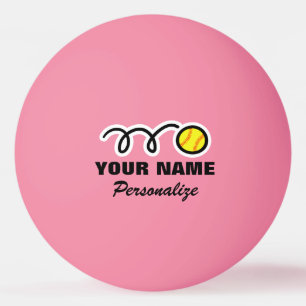 Rosa softboll logotyp pingisboll för bordtennis