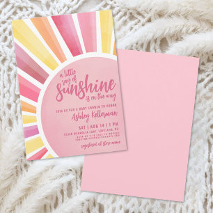 Rosa Sol Boho Bebisbyte Inbjudan