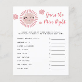 Rosa Sol Gissa Rätt Pris Baby Shower Spel