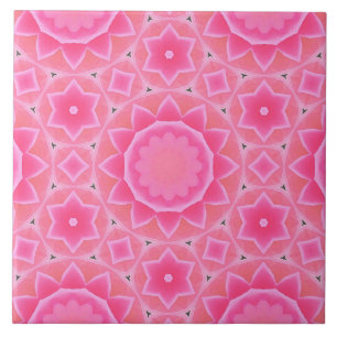 Rosa sol och stjärnorna flicka mosaic mönster kakelplatta