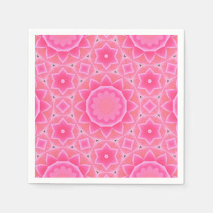 Rosa sol och stjärnorna flicka mosaic mönster napk pappersservett