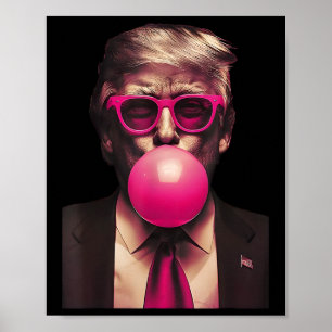 Rosa solglasögon Trump Bubble Gum skjorta Rösta Pr Poster