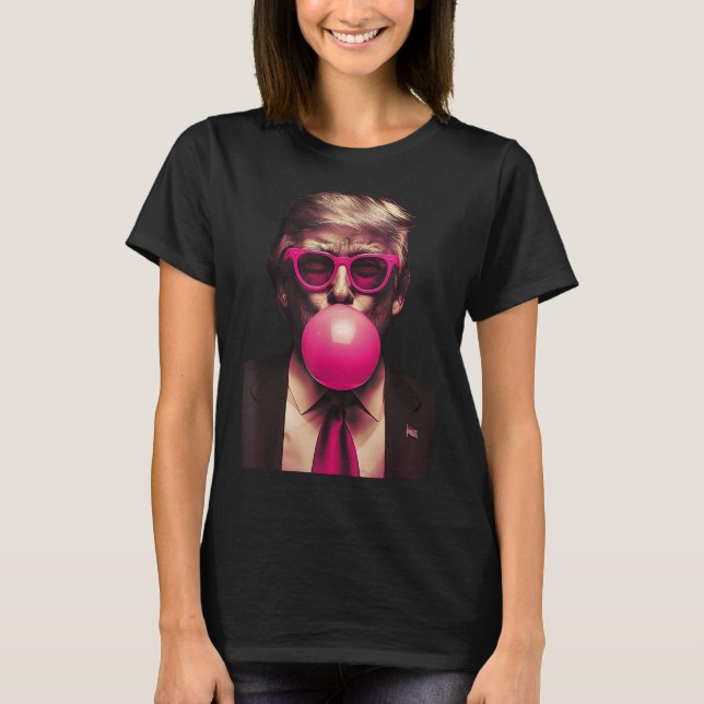 Rosa solglasögon Trump Bubble Gum Tröja Rösta Pres (Framsida)